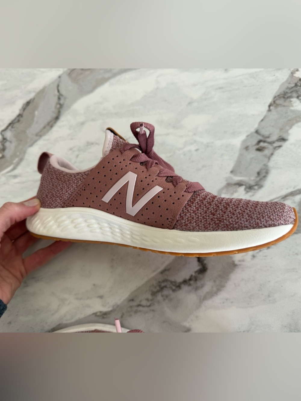 New Balance Dusty Rose Knit Low-Top Sneaker - Picture 2 of 5